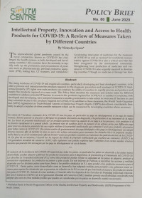 Image of Intellectual Property, Innovation and Access to Health Products for COVID-19 : A Review of Measures Taken by Different Countries