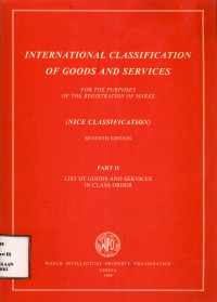 Image of International classification of goods and services for the purposes of the registration of marks (nice classification) part II : list of goods and services in class order