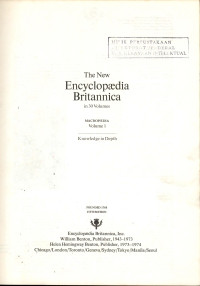 The new encyclopedia britannica : marcopedia knowledge in depth vol. 1