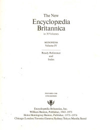 The new encyclopedia britannica : micropedia ready reference and index vol. IV