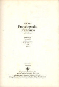 The new encyclopedia britannica : micropedia ready reference and index vol. IX