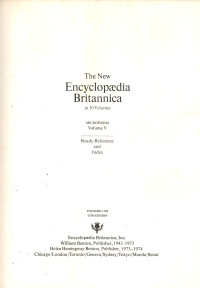 The new encyclopedia britannica : micropedia ready reference and index vol. V