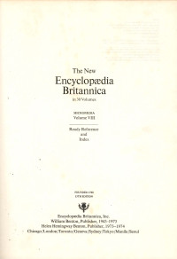 Image of The new encyclopedia britannica : micropedia ready reference and index vol. VIII
