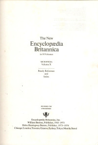 The new encyclopedia britannica : micropedia ready reference and index vol. X